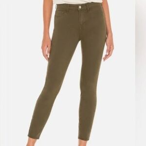 L’Agence Margot Cropped Olive Green Skinny Pants Size 29